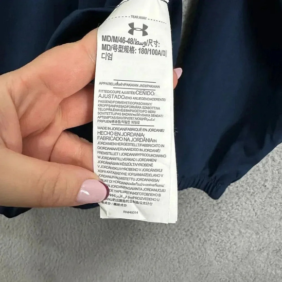 Under Armour‎ Storm Winds Pullover Windbreaker Jacket Mens Medium Blue Fitted - Picture 5 of 9